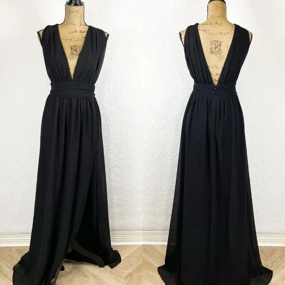 NWOT Lulus Heavenly Hues Black Maxi Dress - Picture 5 of 7